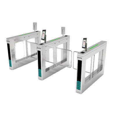 Torniquete de puerta abatible que ahorra espacio Zento, diseño delgado, control de acceso de doble dirección con indicador LED