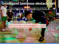 ZENTO China bloque solar luminoso de la carretera parada de automóviles LED anti-colisión de piedra de granito